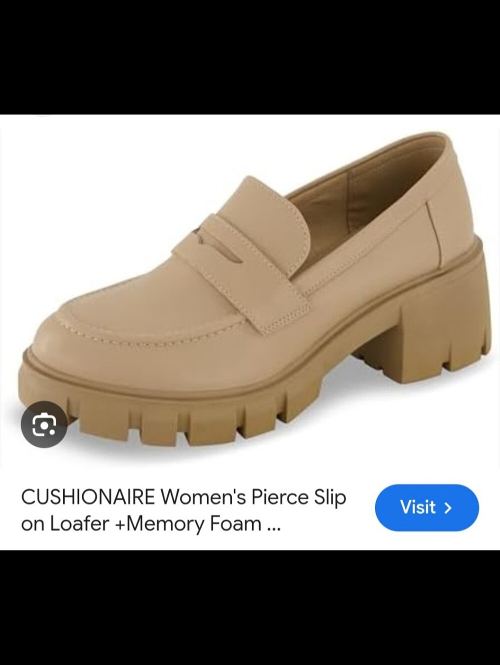 Chunky Loafer Heels in Light Beige